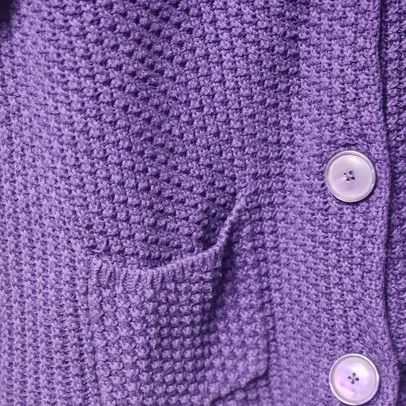 Jones New York Signature Woman purple textured button up sweater 1X NWOT - Picture 3 of 7